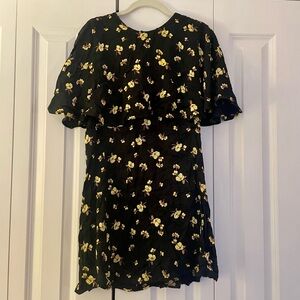 Zara Black and Yellow Floral Dress